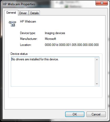 HP Webcam Properties