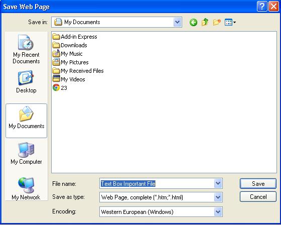 Save the Web Page