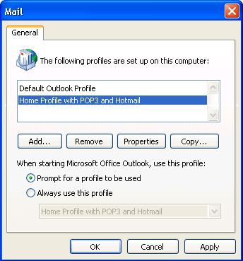 Default Outlook Profile