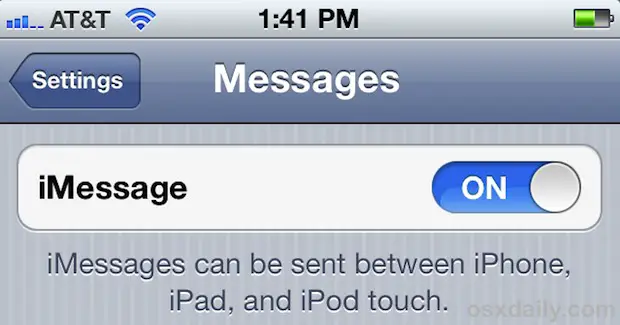 enable iMessage