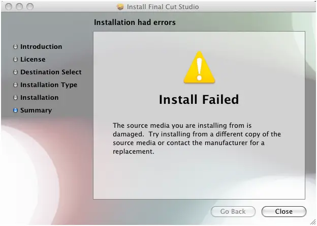 Installation had errors