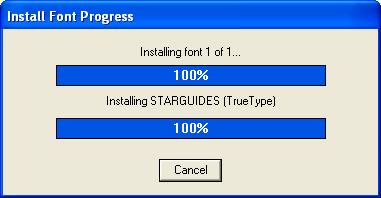 Install Font progress