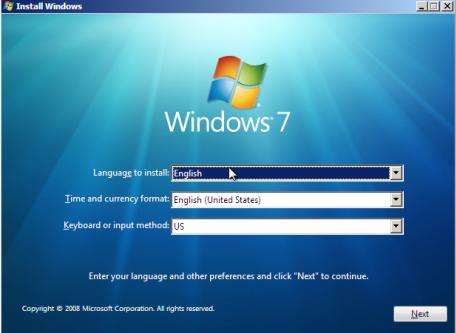 Windows 7 Setup