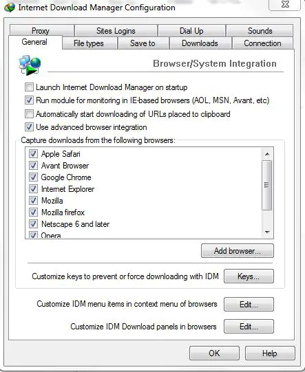 Download Manager Configuration