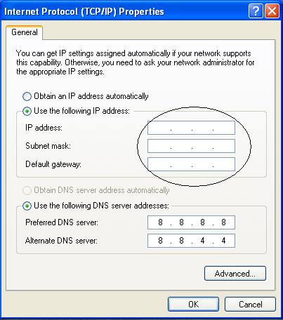 The Internet Protocol (TCP/IP) will display, check your IP address, Subnet mask, and Default gateway if correct.