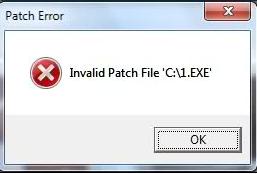 Invalid patch file