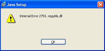 internal error 2753. regutils