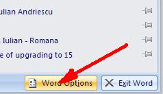 Word options