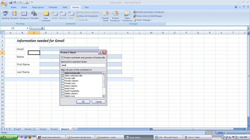 Select Locked cells Excel