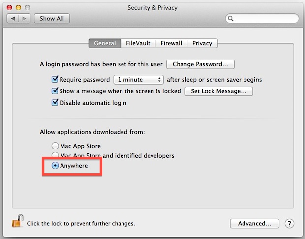 Disable gatekeeper Mac OS X