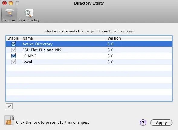 Mac Directory Utility