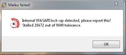 Internal WASAPI lock-up detected