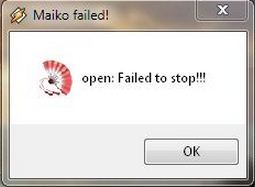open: Failed to stop!!!