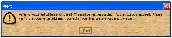 An error occurred while sending mail