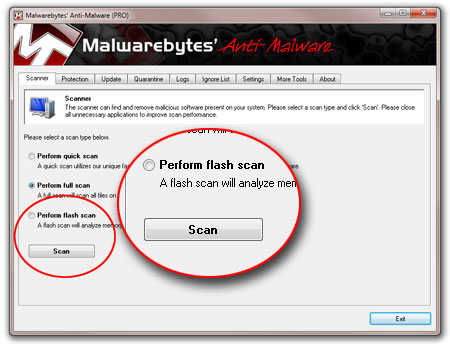 malwarebyte flash scanner