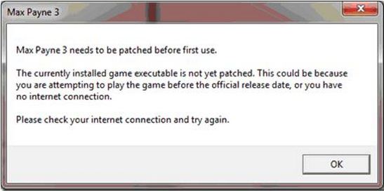 max payne 3 needs to be patched before first use.