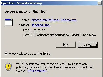 MCAFEE scan and Repairs