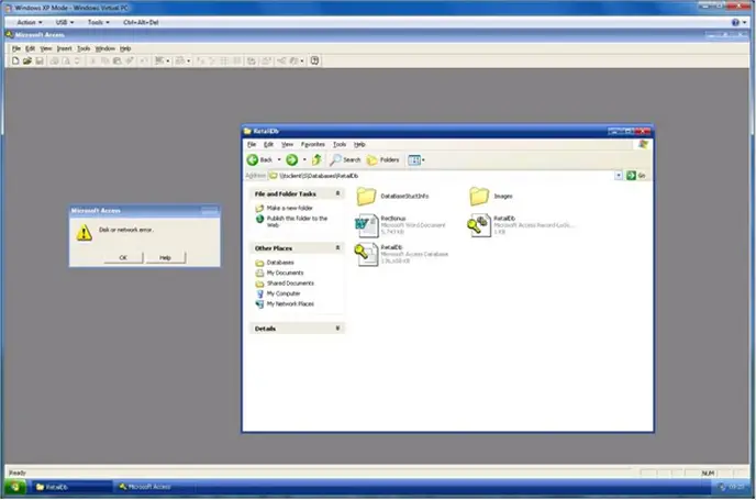 disk or network error