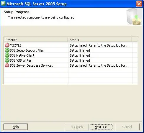 come caricare microsoft sql server 2005 quando windows xp