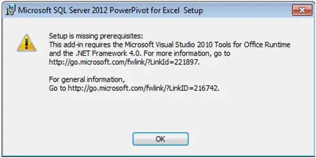 Microsoft SQL Server 2012 PowerPivot for Excel Setup