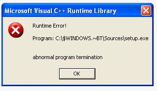 Abnormal program termination