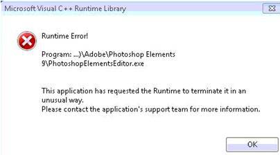 adobe photoshop runtime error