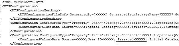 Modify the configuration and store password