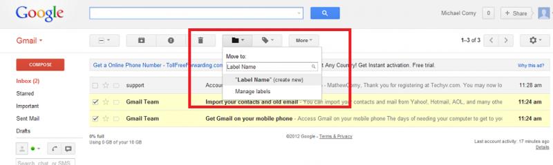 Manage Label in Gmail