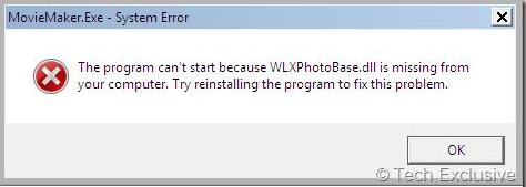 Movie Maker.Exe- System Error