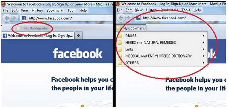 facebook-my bookmark-folders options