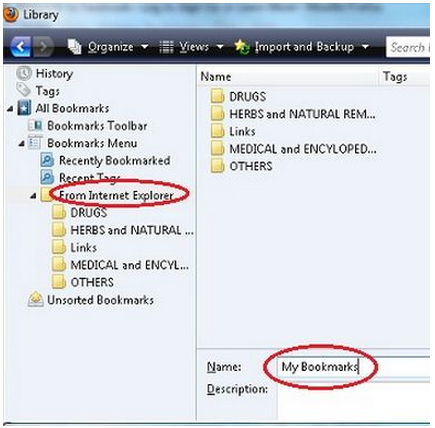 from internet explorer-my bookmarks