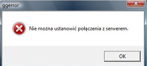 Nie mozna ustanowic polaczenia z serwerem.