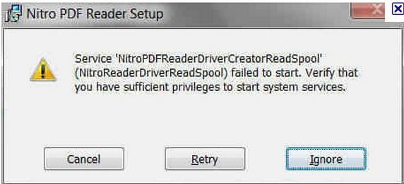 Service Nitro PDF Reader Driver Creator Read Spool