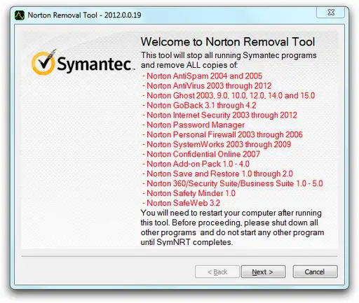 Norton Removal Tool