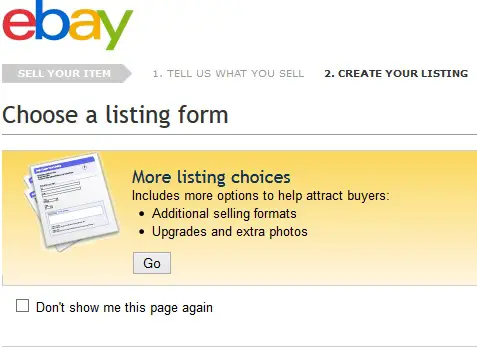 On eBay, When you create your listing