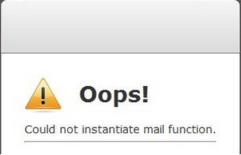 Could not instantiate mail function