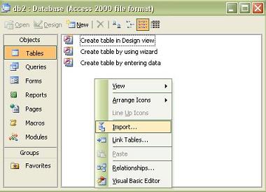 Open Microsoft Access and create new blank database