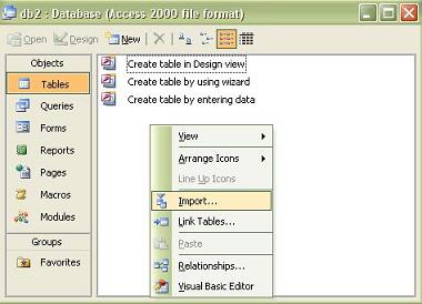 Open Microsoft Access and create new blank database