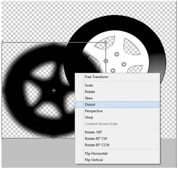 selecting the shadow layer, press Ctrl + T to open the free transform then right click on it and choose distort.