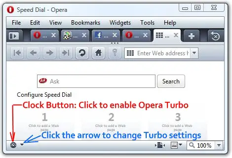 Opera turbo enable