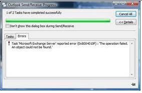 Outlook Error: 0x8004010F