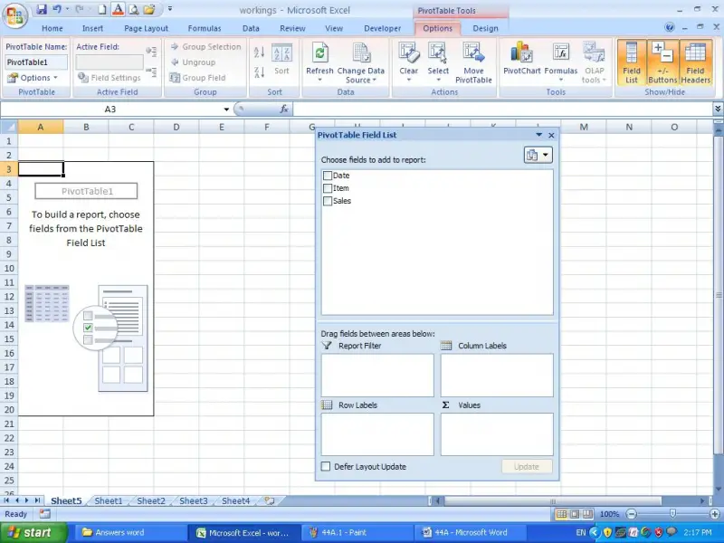 Pivot table option