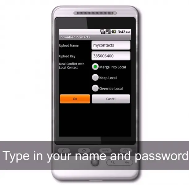 sykontact name and password