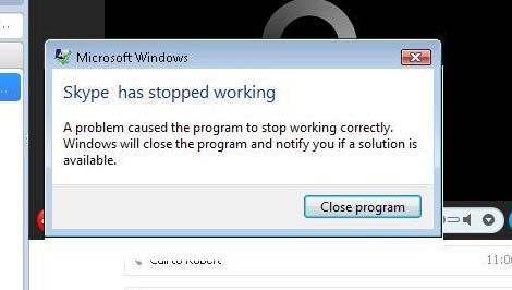 Skype has stopped working