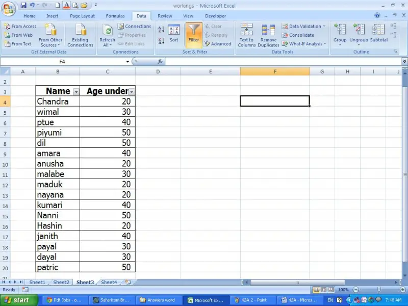 Filter Data Series