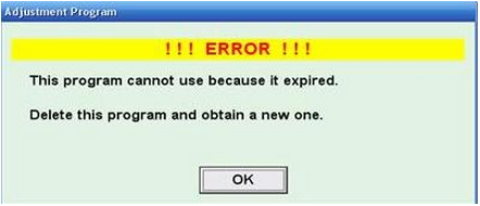 Epson Printer-adjustment program-error This Program cannot use because it expired.Delete this program and obtain a new one.
