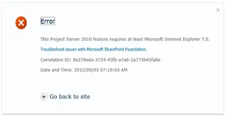 Project Server Error