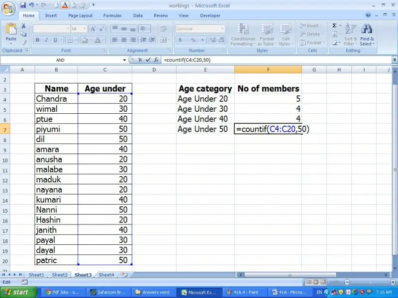 Countif Functions