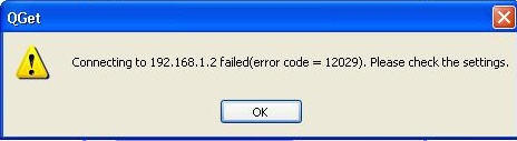 error 12029 QGet