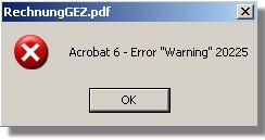 RechnungGEZ.pdf Acrobat 6 – Error “Warning” 20225